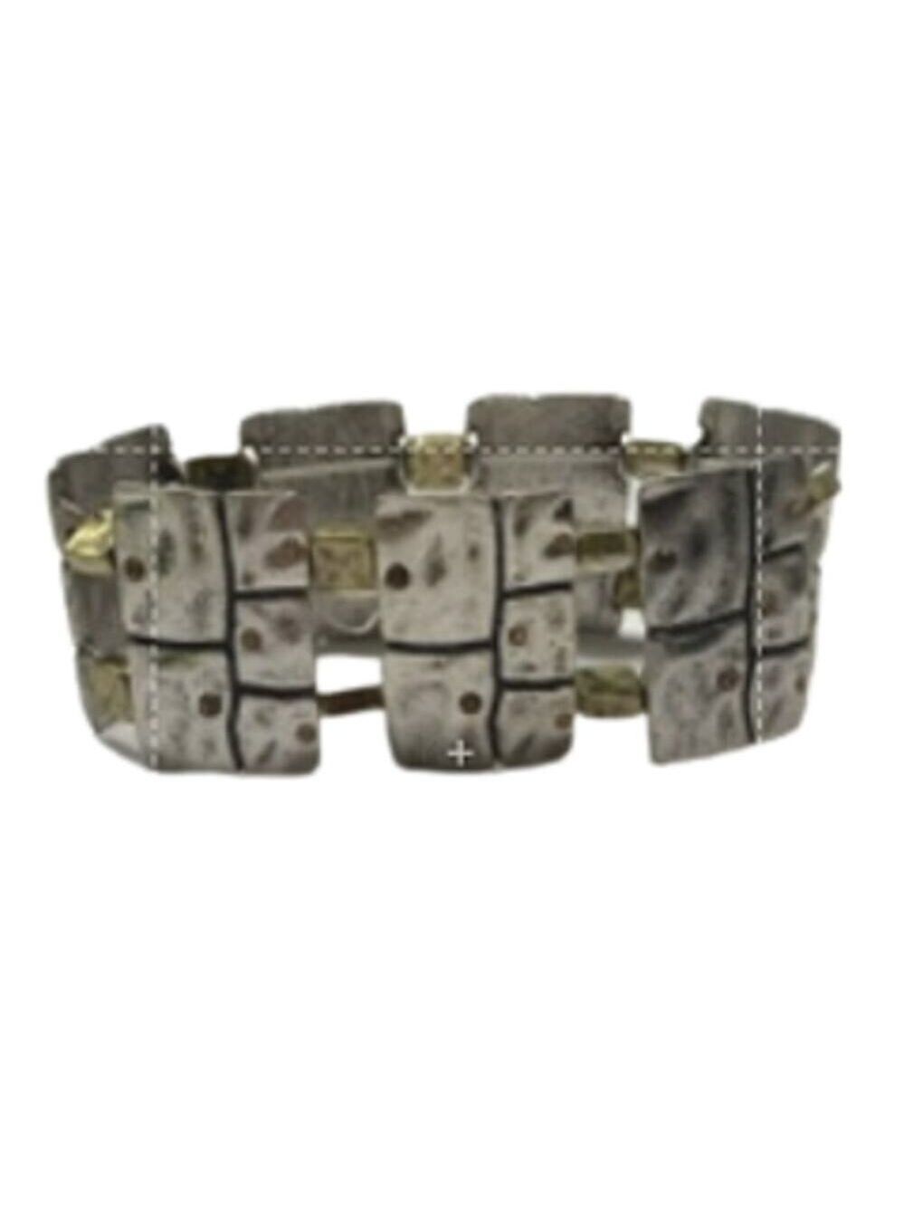 Lia Sophia Two Tone Crystal Stretch Bracelet Size up to 9"